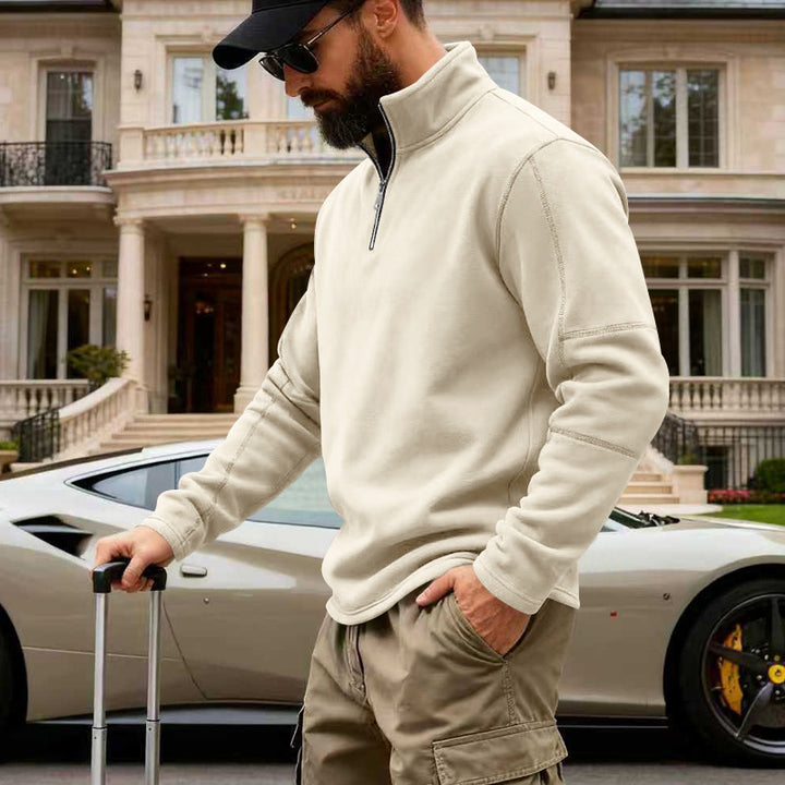 Herren nan Halbzip-Fleecepullover mit Stehkragen, verstärkten Nähten und reiseoptimiertem Schnitt Drune
