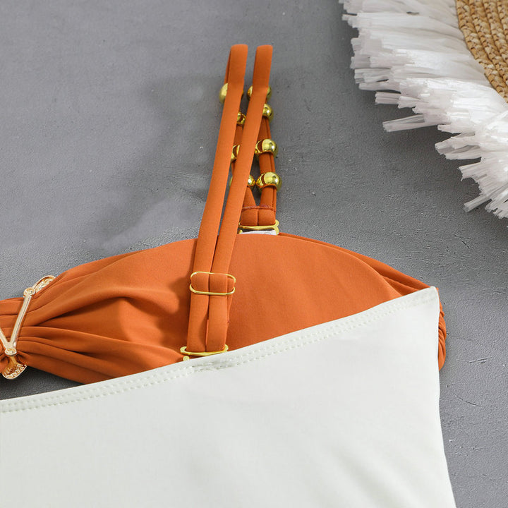 Damen Einteiler Badeanzug mit elegantem Cut-Out und modischen Trägerschlaufen Drune