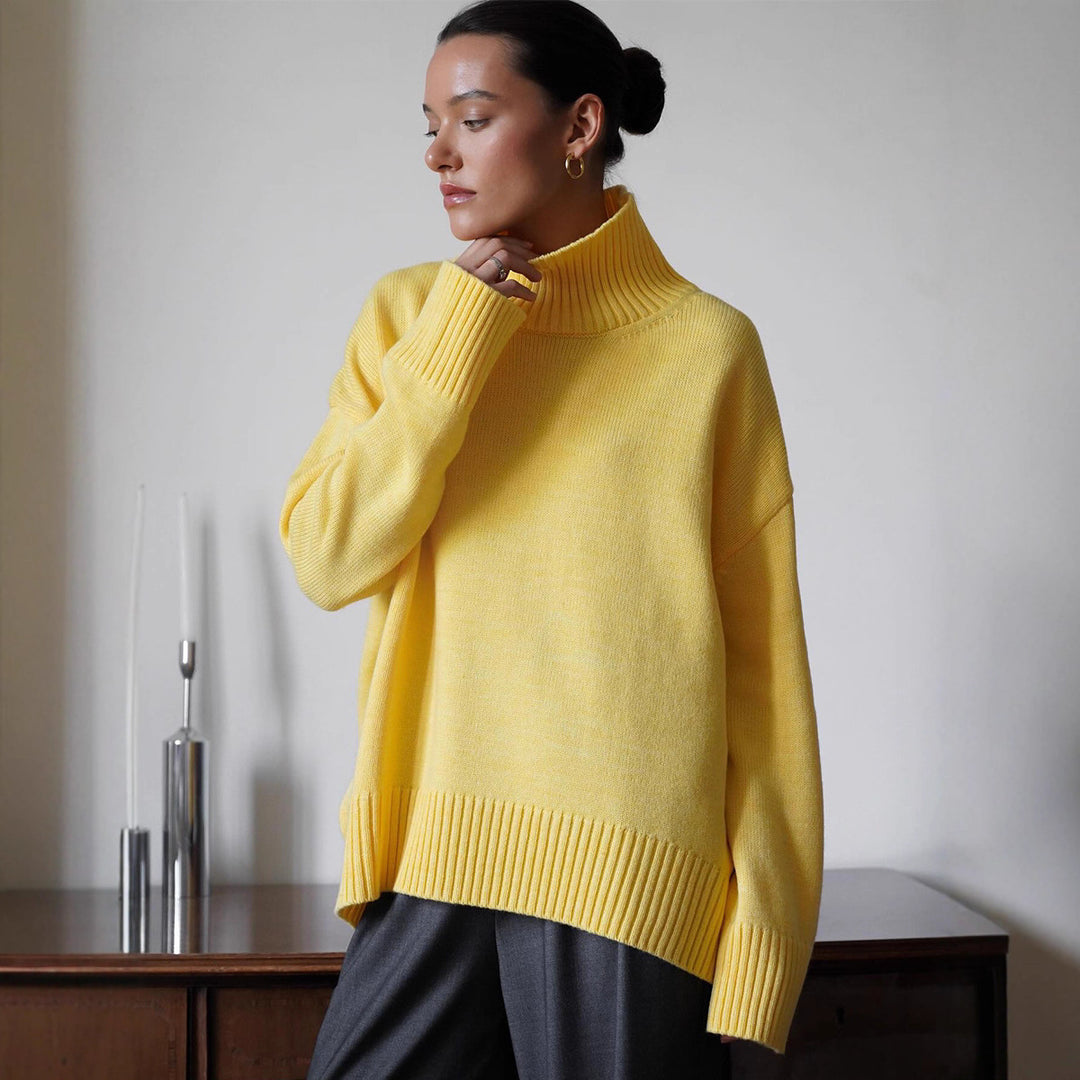 Damen Oversized Rollkragenpullover aus weicher Wollmischung Drune