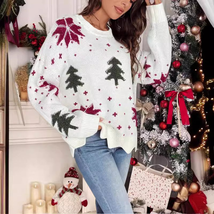 Damen Strickpullover mit festlichem Weihnachtsdesign und skandinavischen Motiven Drune