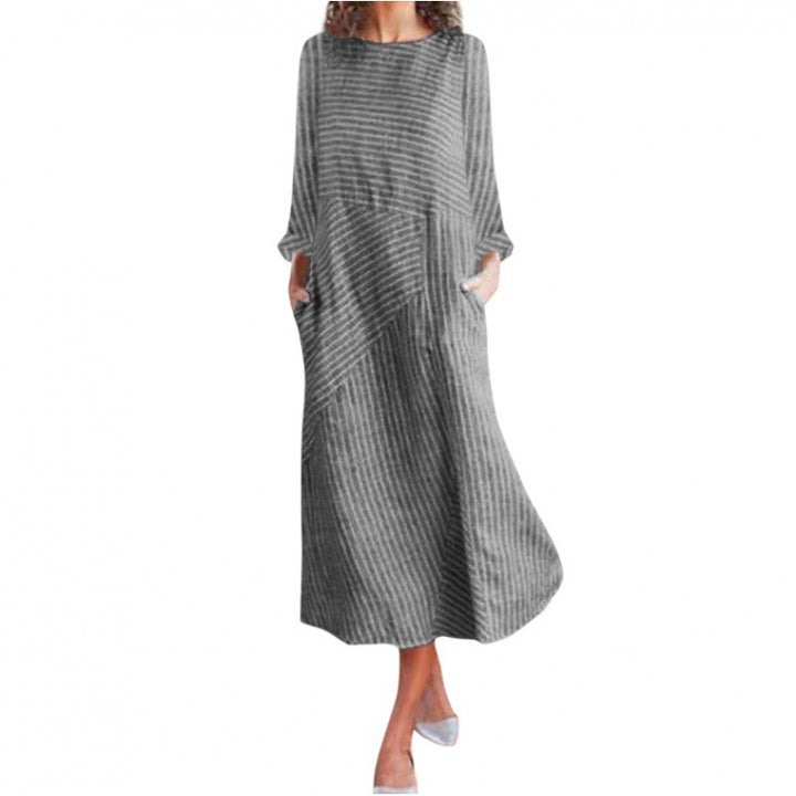 Damen Maxikleid mit asymmetrischem Design und praktischen Taschen Drune