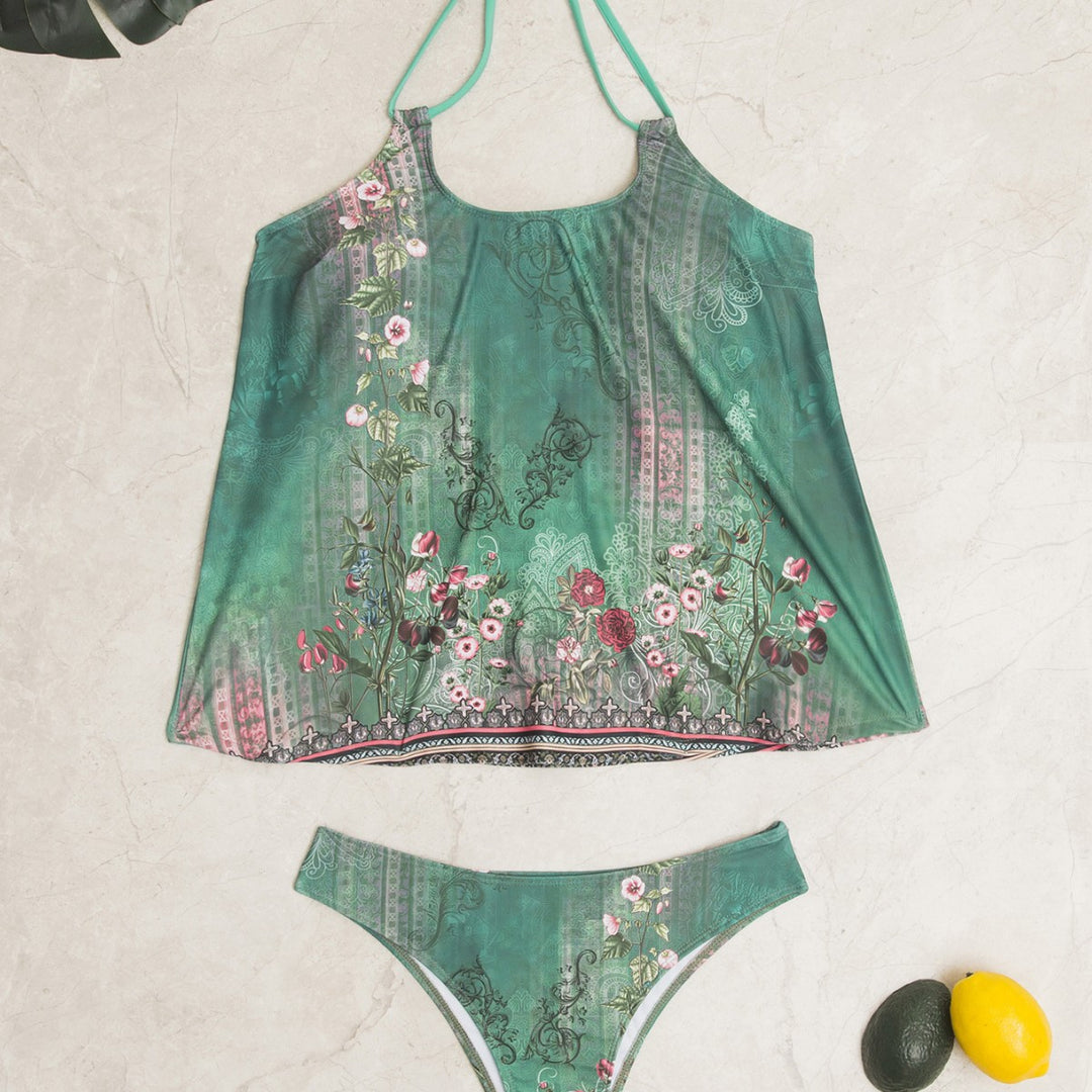 Damen Tankini-Set mit modischem Muster und lässigem Schnitt Drune