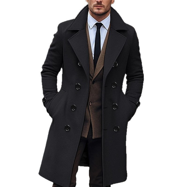 Herren klassischer Wollmantel Drune