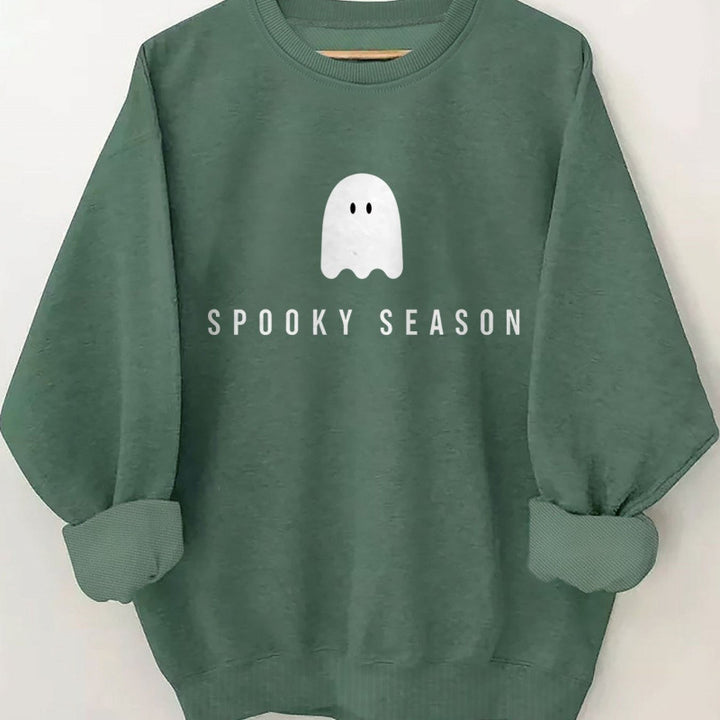 Unisex nan lässiges Halloween Sweatshirt mit Gespenst-Print und Oversize-Schnitt Drune