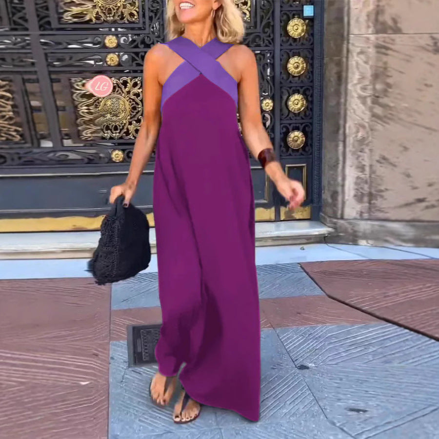 Damen Maxikleid mit modernem X-Trägerdesign Drune