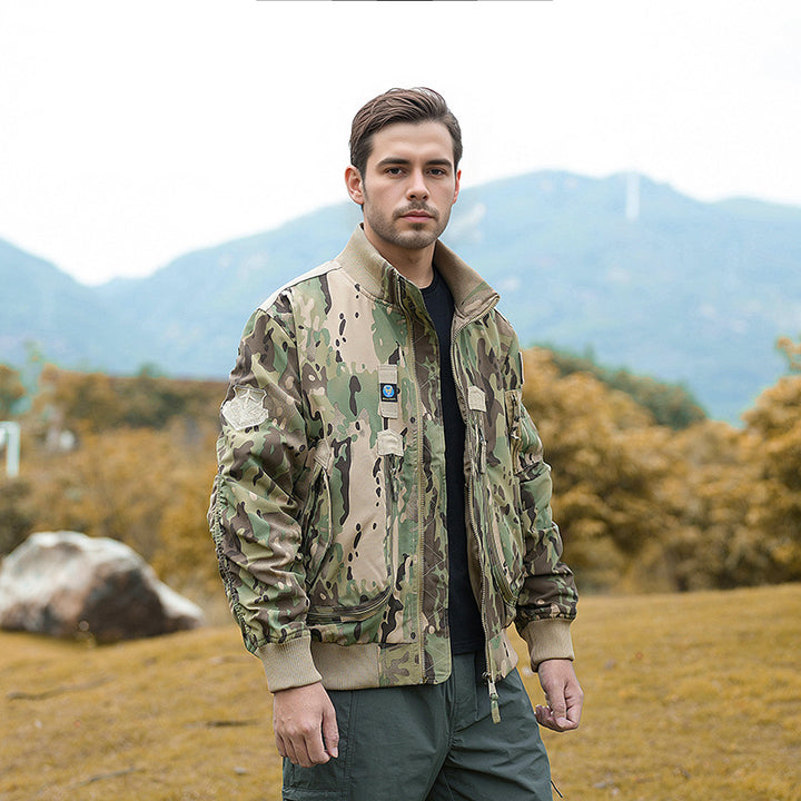 Herren nan robuste Bomberjacke mit winddichtem Nylon, utility-Taschen und elastischen Bündchen Drune