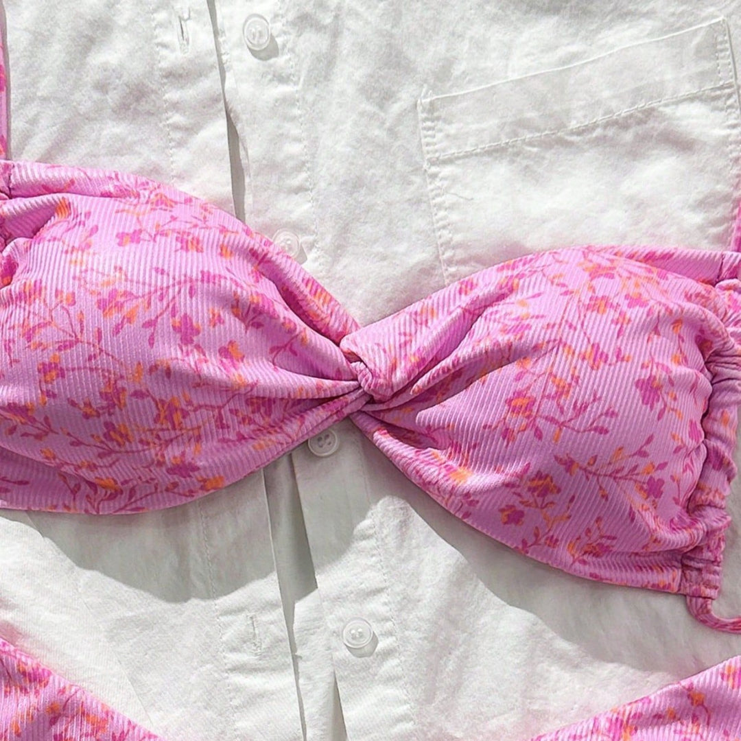 Damen Bügel-Bikini mit blühendem Design Drune