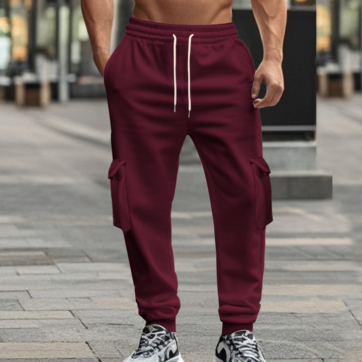 Herren nan Utility-Joggerhose mit seitlichen Klappentaschen, Kordelzugbund und konischer Passform Drune
