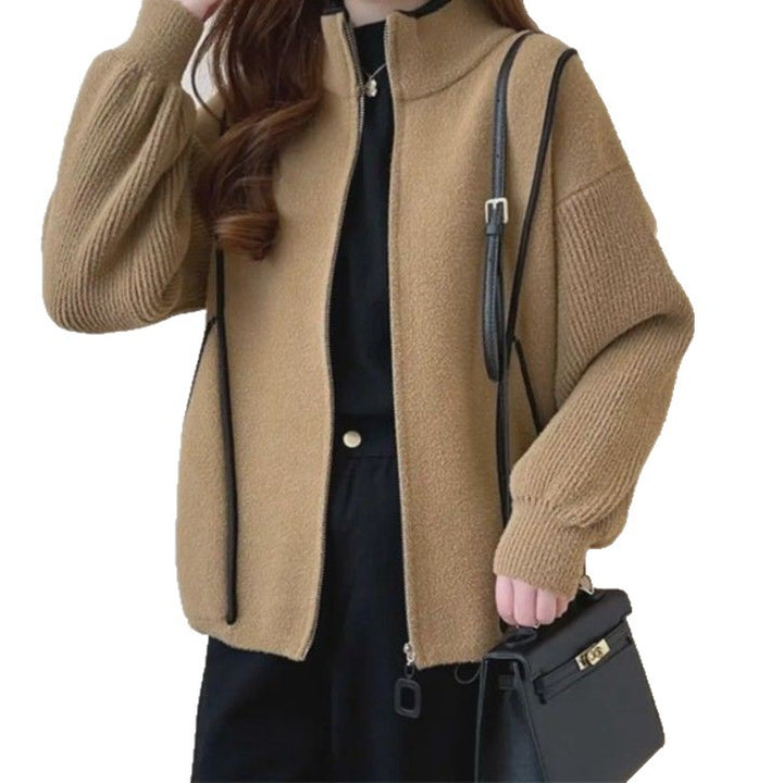 Damen Volumenjacke mit hohem Kragen und durchgehendem Reißverschluss Drune