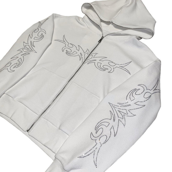 Herren Zip-Up Hoodie mit Tribal Design Drune