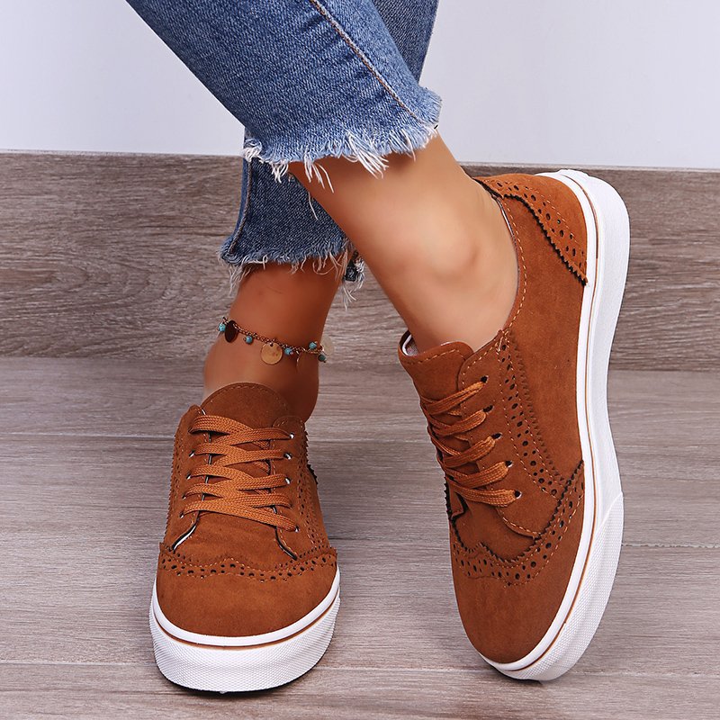 Damen Elegante Sneakers mit modischem Brogue-Design Drune