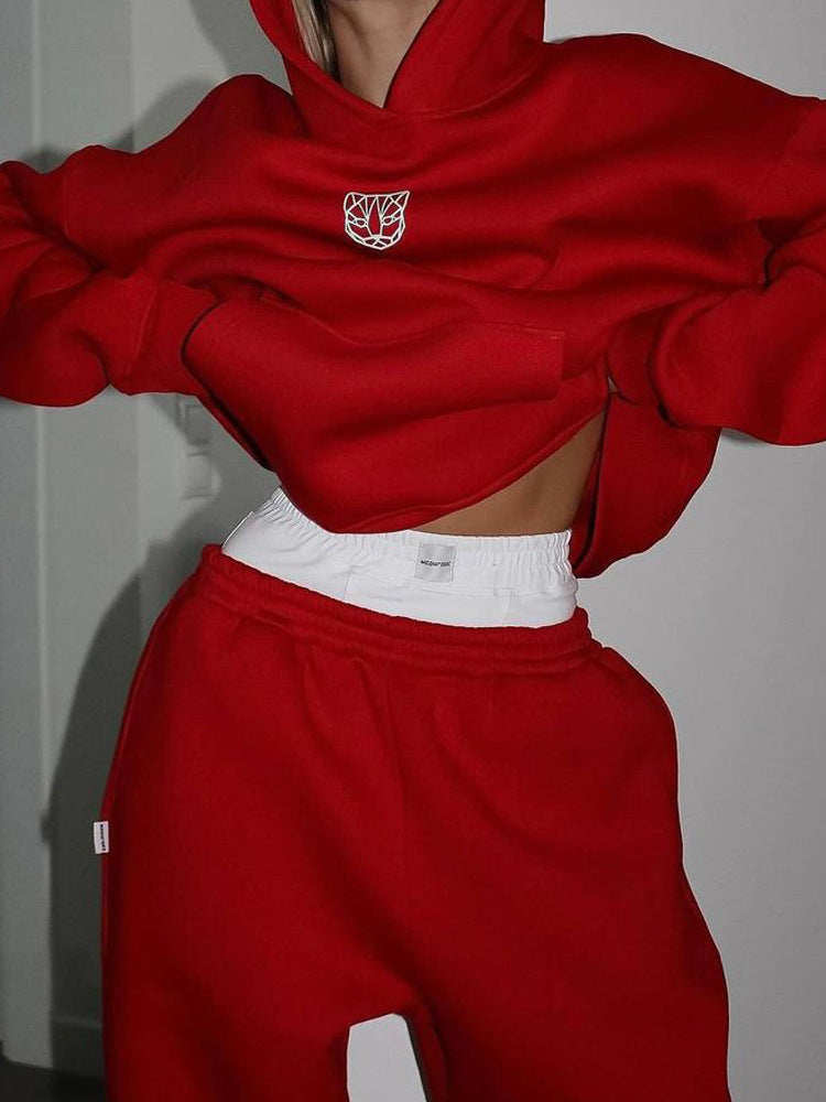 Damen Urbaner Oversized Hoodie und Bequeme Sweatpants Set Drune