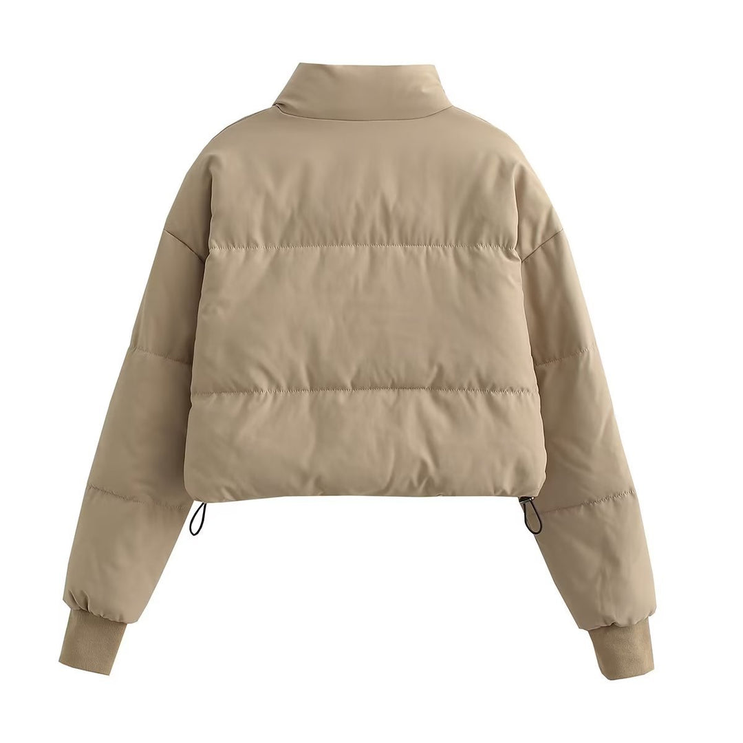Damen cropped Steppjacke mit hohem Kragen und praktischen Reißverschlusstaschen Drune