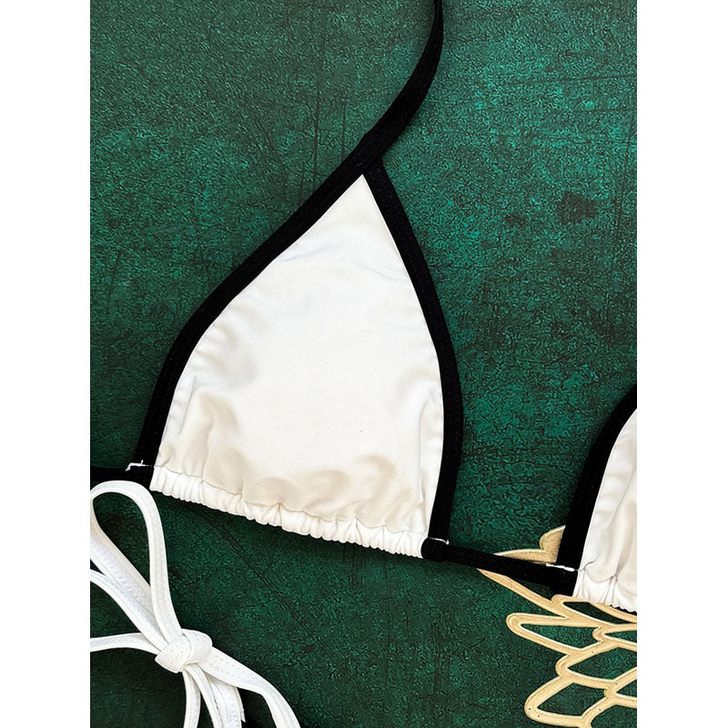 Damen Triangel-Bikini-Set mit verstellbaren Schnürdetails Drune