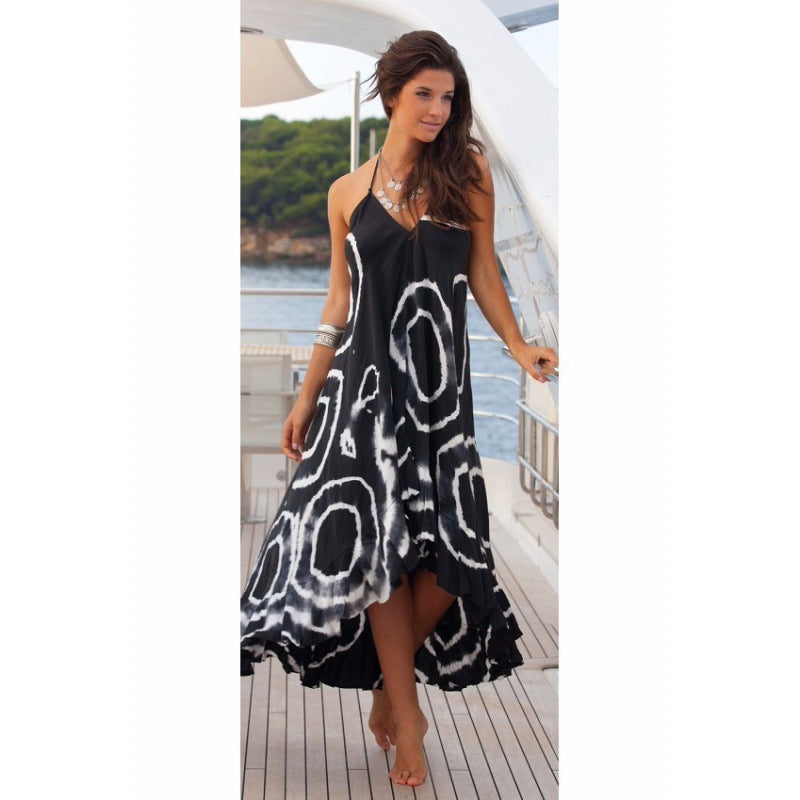 Damen Maxikleid mit asymmetrischem Saum und trendigem Muster Drune