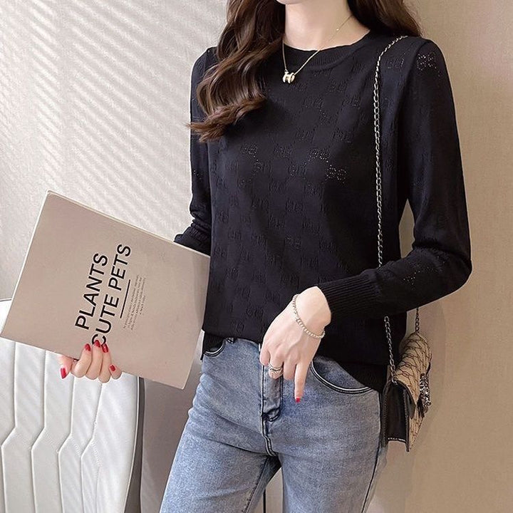 Damen Strickpullover mit eleganter Lochmusterstruktur Drune