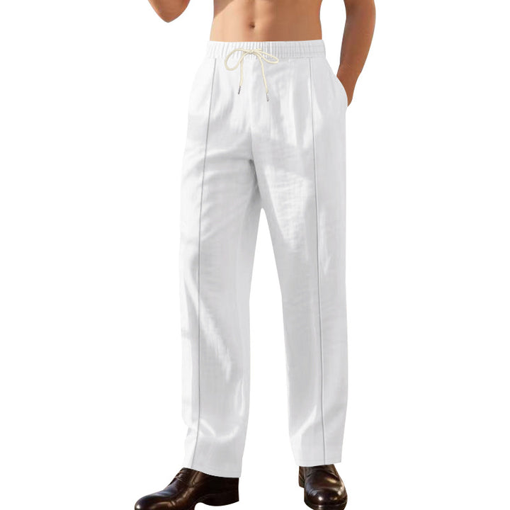 Herren nan Relax-Freizeithose mit elastischem Tunnelzugbund, dekorativer Bügelfalte und seitlichen Eingrifftaschen Drune
