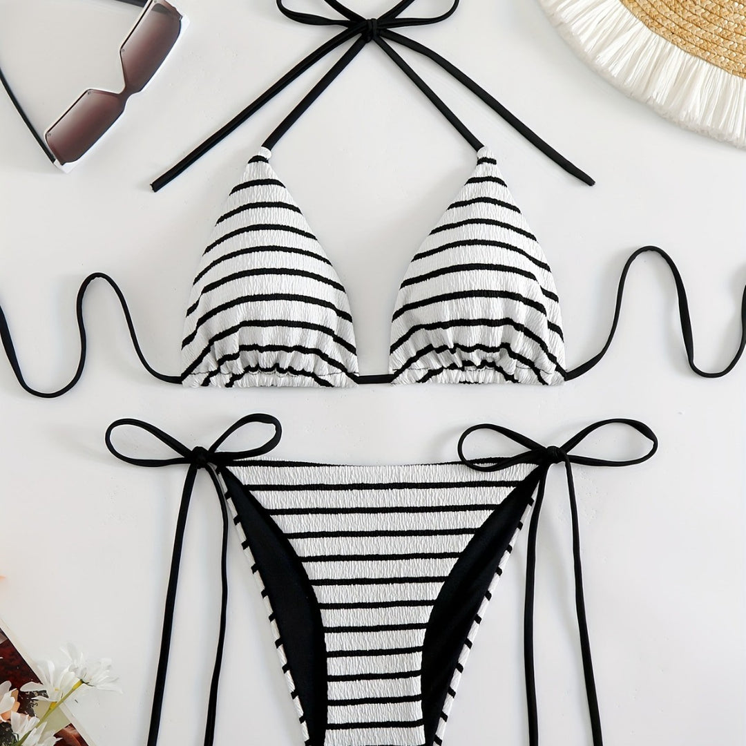 Damen Streifen Bikini Set Drune
