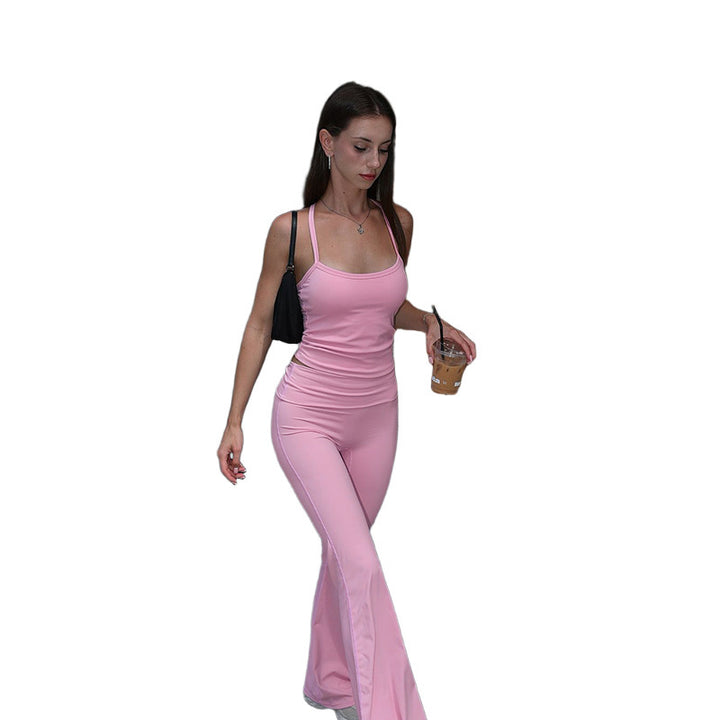 Damen Sportliches Set bestehend aus enganliegendem Top und weiten Leggings Drune