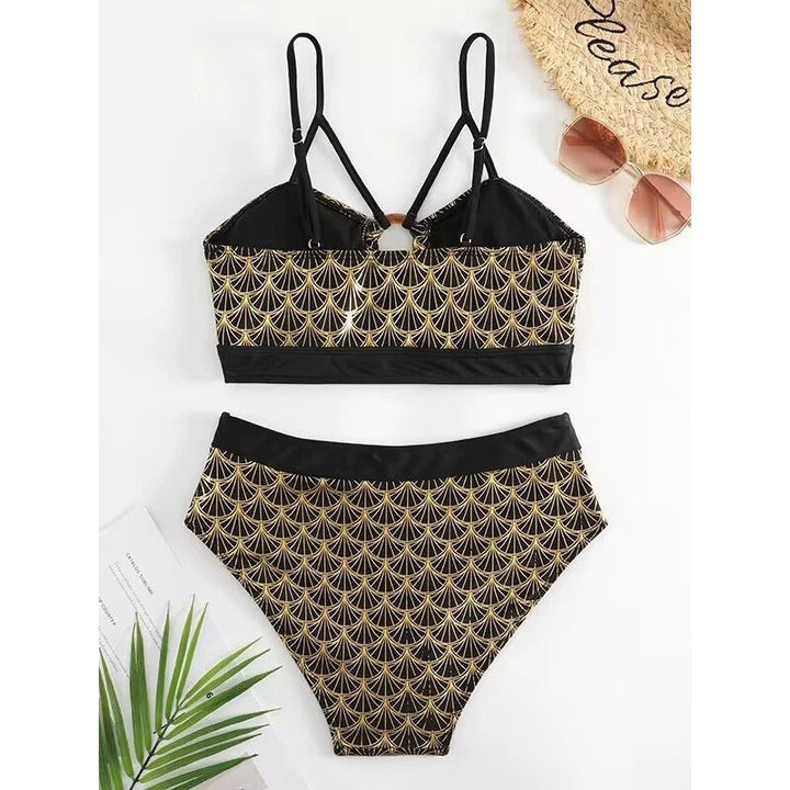 Damen Triangel-Bikini mit elegantem Schnitt und modischen Akzenten Drune