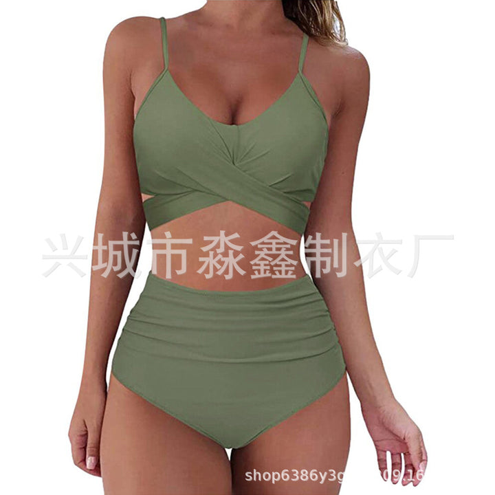 Damen Crop-Top Bikini-Set mit geflochtenem Design Drune