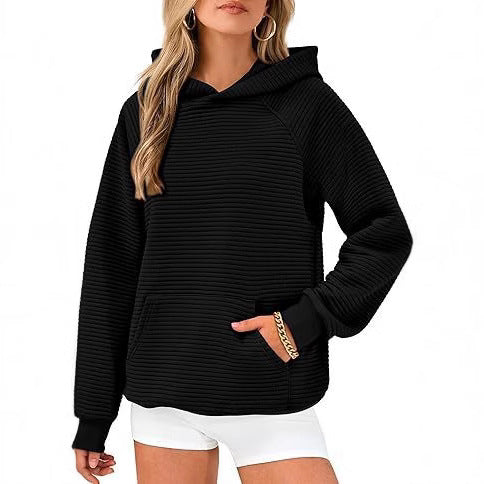 Damen gemütlicher Kapuzenpullover mit strukturiertem Design Drune