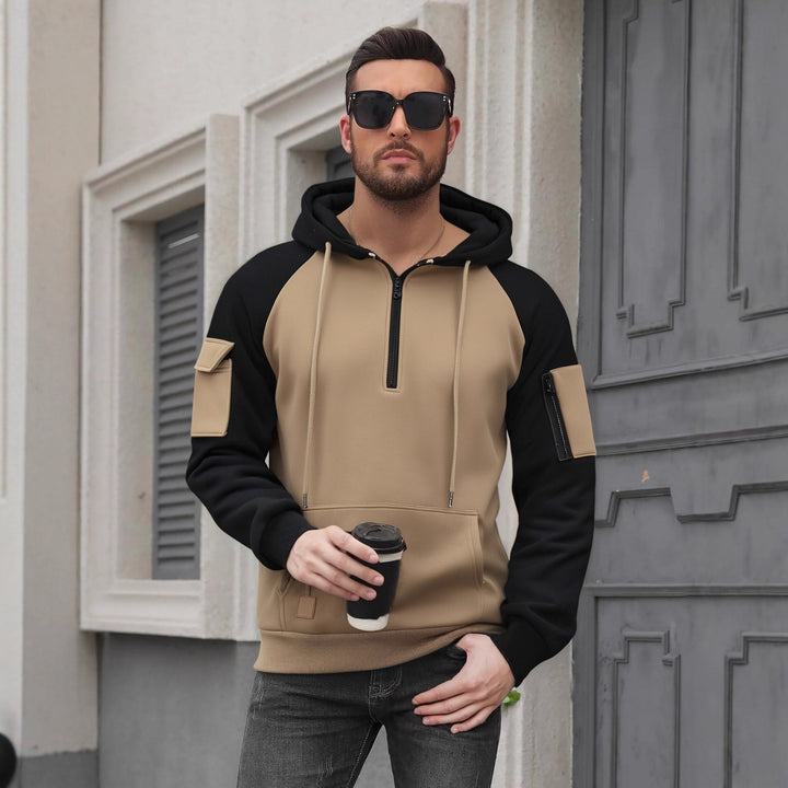 Herren Modischer Kapuzenpullover mit praktischen Reißverschluss-Details und sportlichem Schnitt Drune