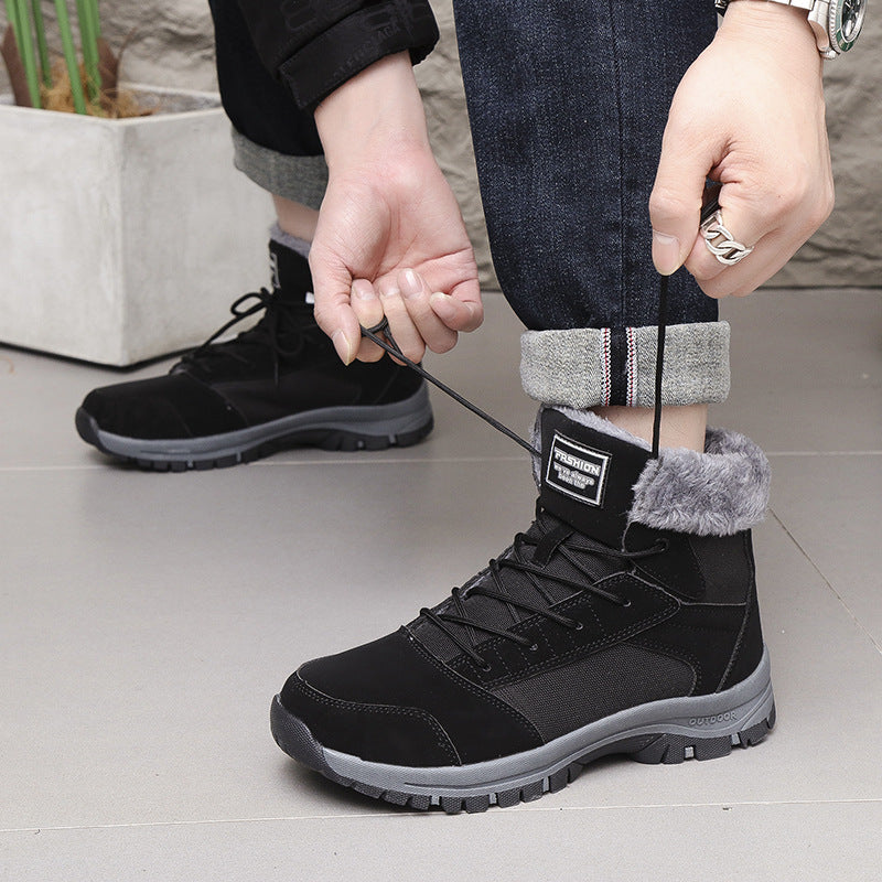 Damen gefütterte Winterstiefel mit rutschfester Sohle und isolierendem Kragen Drune