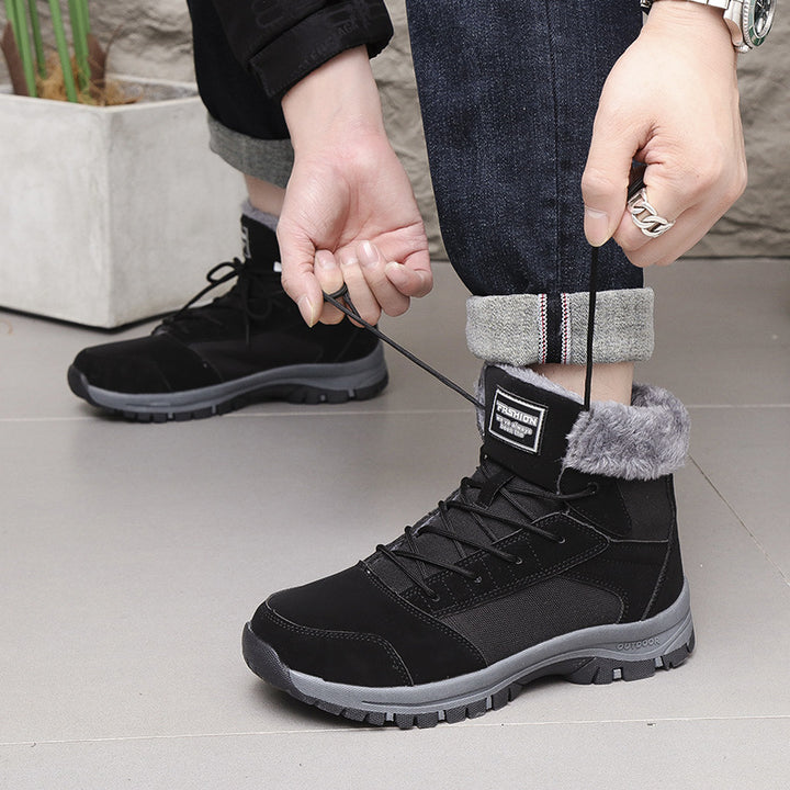 Damen gefütterte Winterstiefel mit rutschfester Sohle und isolierendem Kragen Drune