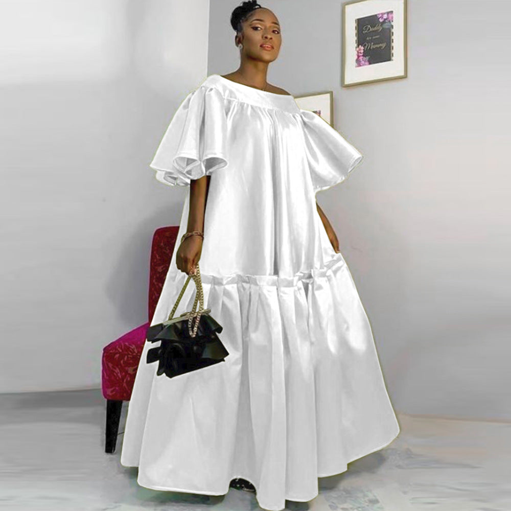 Damen Fließendes Maxikleid mit voluminösen Ärmeln Drune
