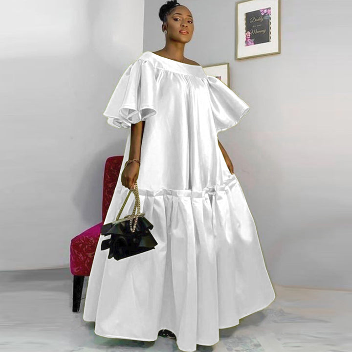 Damen Fließendes Maxikleid mit voluminösen Ärmeln Drune