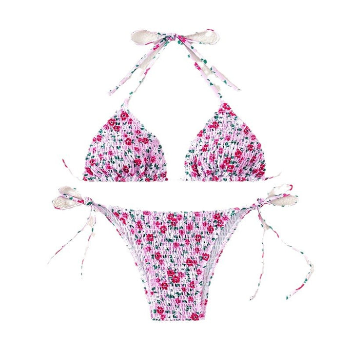 Damen Triangel-Bikini mit verspieltem Blütenmuster Drune
