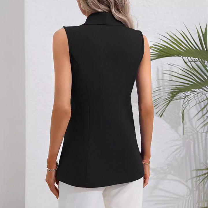 Damen ärmellose Blazerjacke mit elegantem Schnitt und taillierter Silhouette Drune