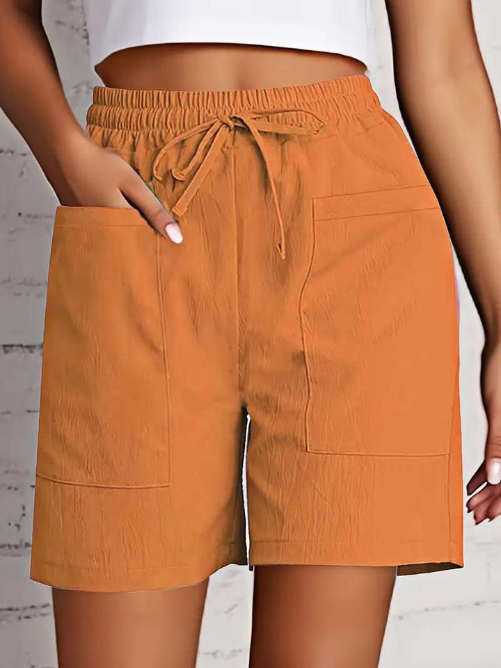 Damen entspannte Shorts mit breitem Gummibund und praktischen Taschen Drune