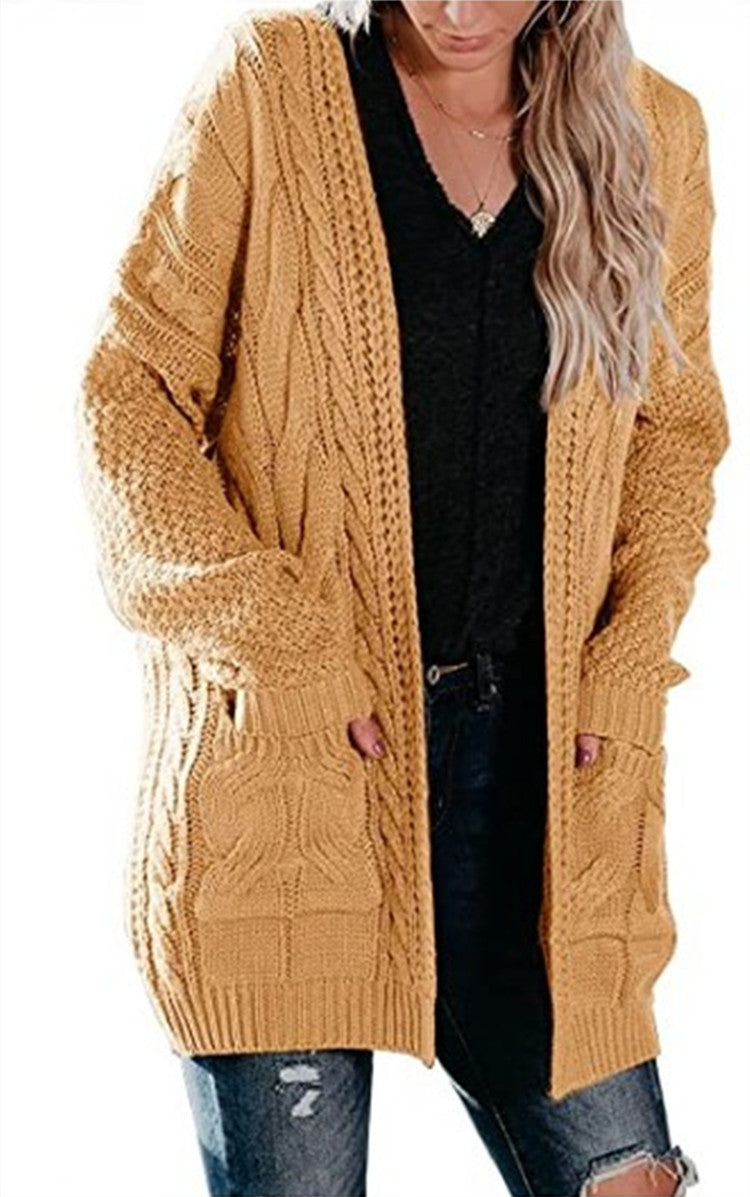 Damen Grobstrick-Cardigan mit tiefen Taschen und strukturiertem Designs Drune