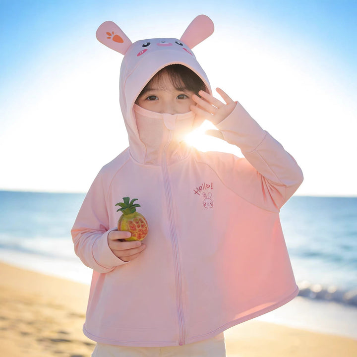 Mädchen multifunktionale Sonnenschutzjacke mit Kapuze Drune