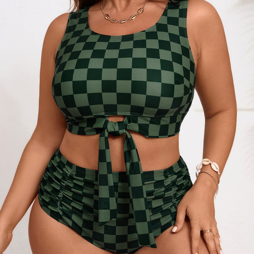 Damen Cropped Badeoberteil mit hoch geschnittenem Höschen Drune