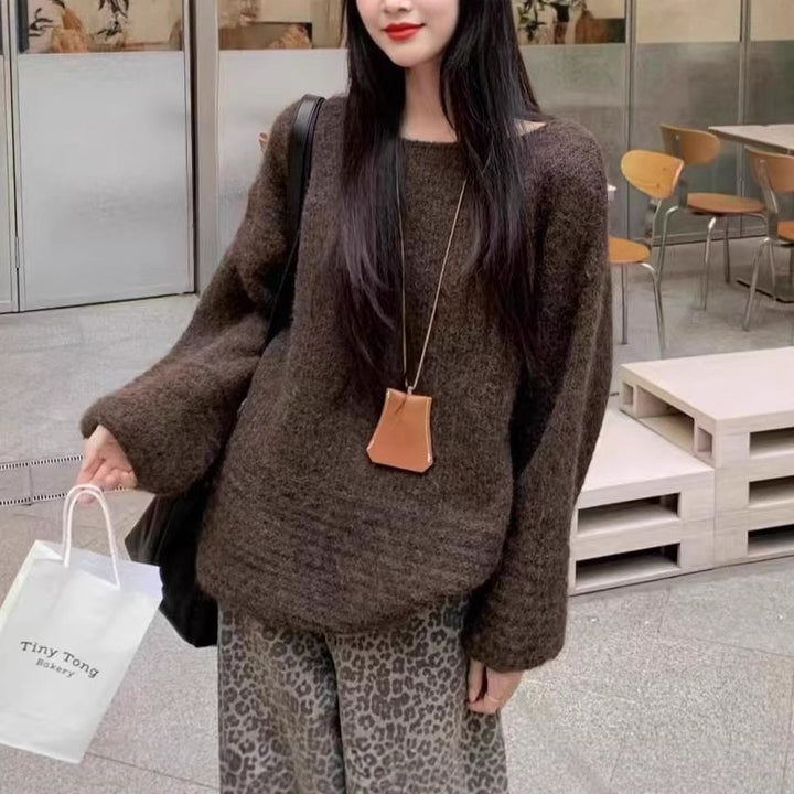 Damen Oversized Strickpullover Drune
