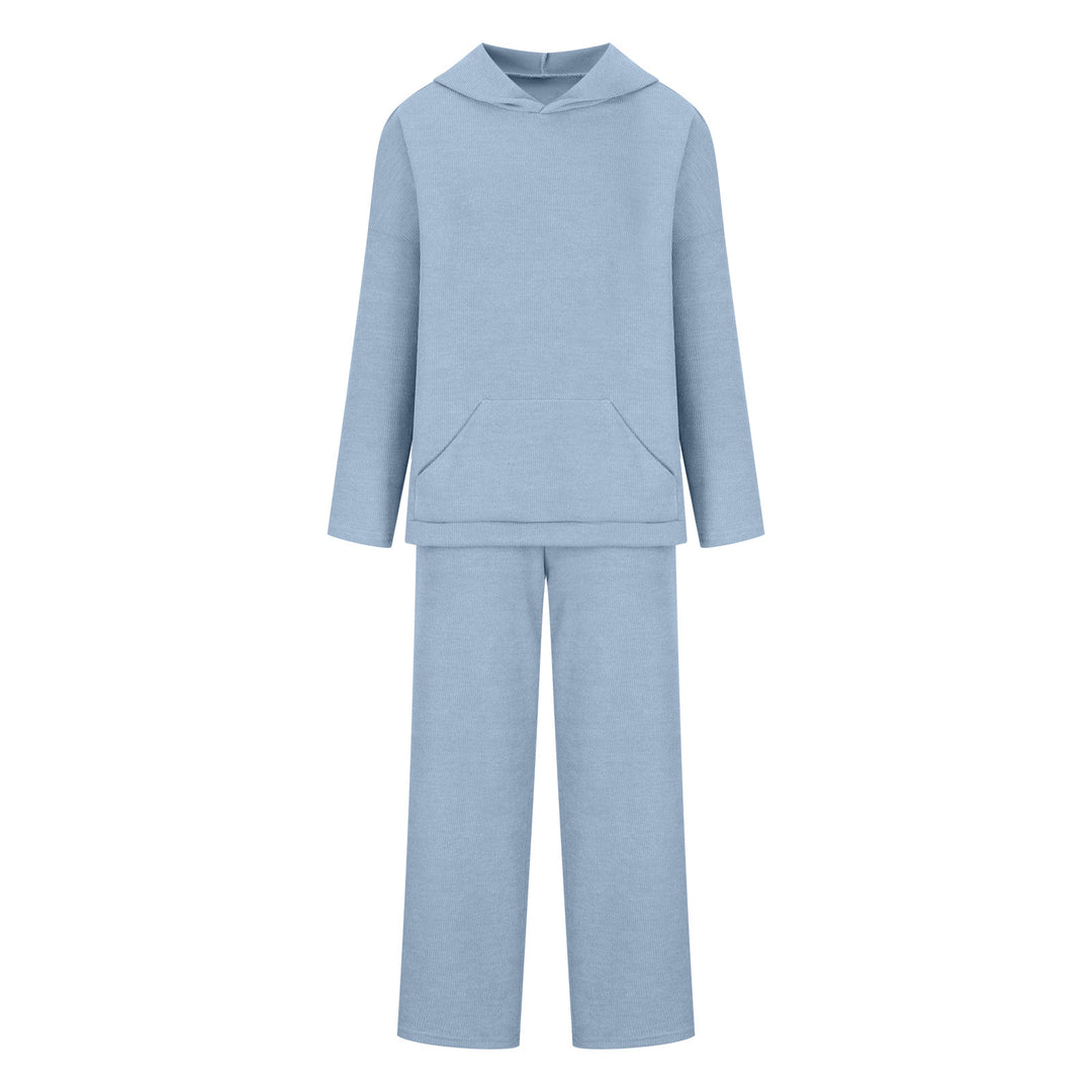 Damen entspannendes Lounge-Set mit Kapuze und weit geschnittener Hose Drune