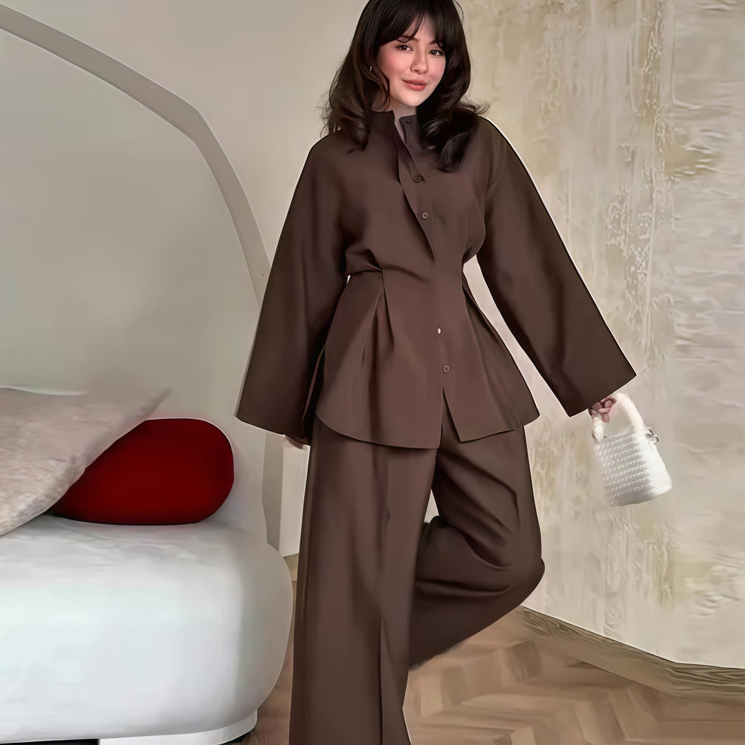Damen Legere Overalls mit weiten Ärmeln und Knopfverschluss Drune