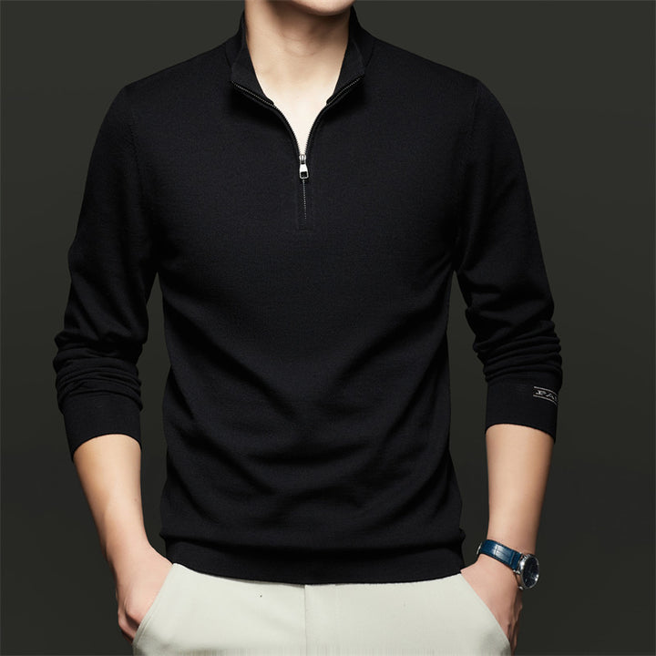 Herren Sweatshirt mit modernem Stehkragen und Reißverschluss Drune