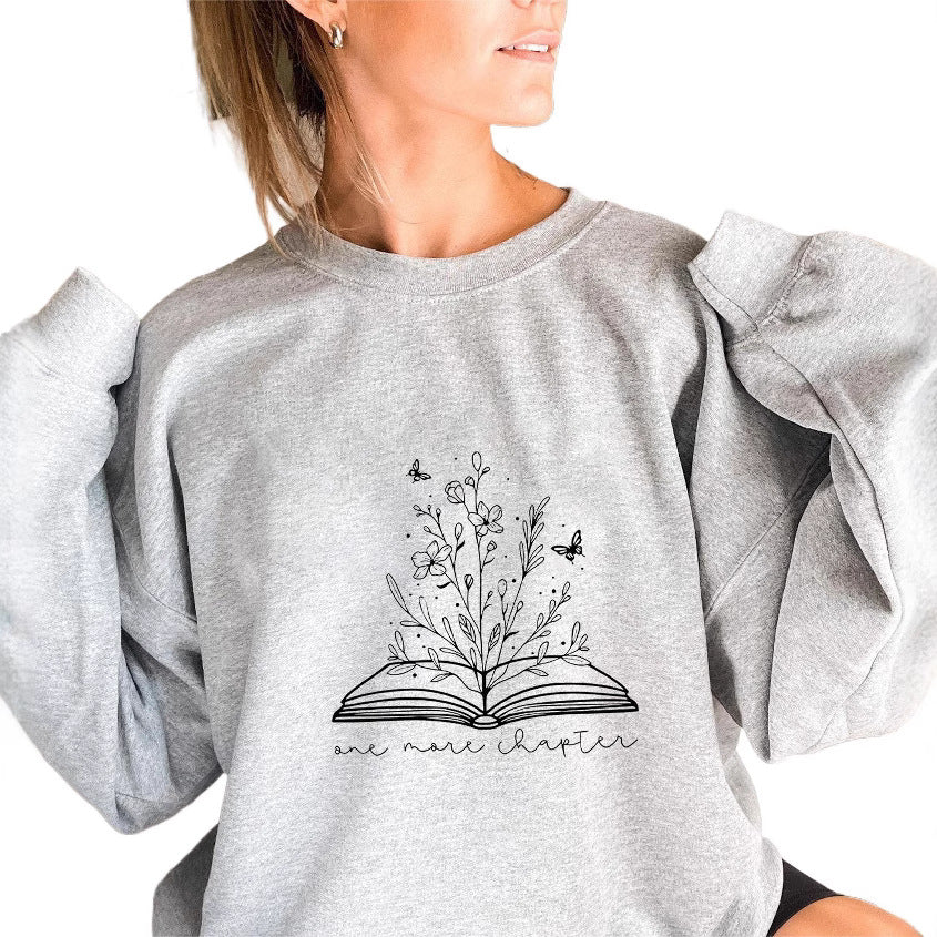 Damen Sweatshirt mit elegantem Blumendesign und inspirierendem Aufdruck Drune