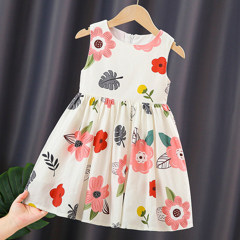 Mädchen Sommerkleid mit buntem Punkten-Design Drune