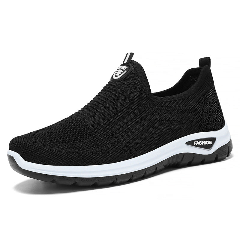 Herren nan nahtloser Komfort-Slipper mit elastischem Strickoberteil, stoßdämpfender Dual-EVA-Sohle und ergonomischer Fußbettstütze Drune
