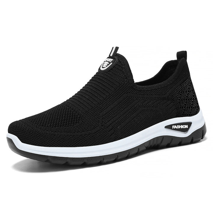 Herren nan nahtloser Komfort-Slipper mit elastischem Strickoberteil, stoßdämpfender Dual-EVA-Sohle und ergonomischer Fußbettstütze Drune