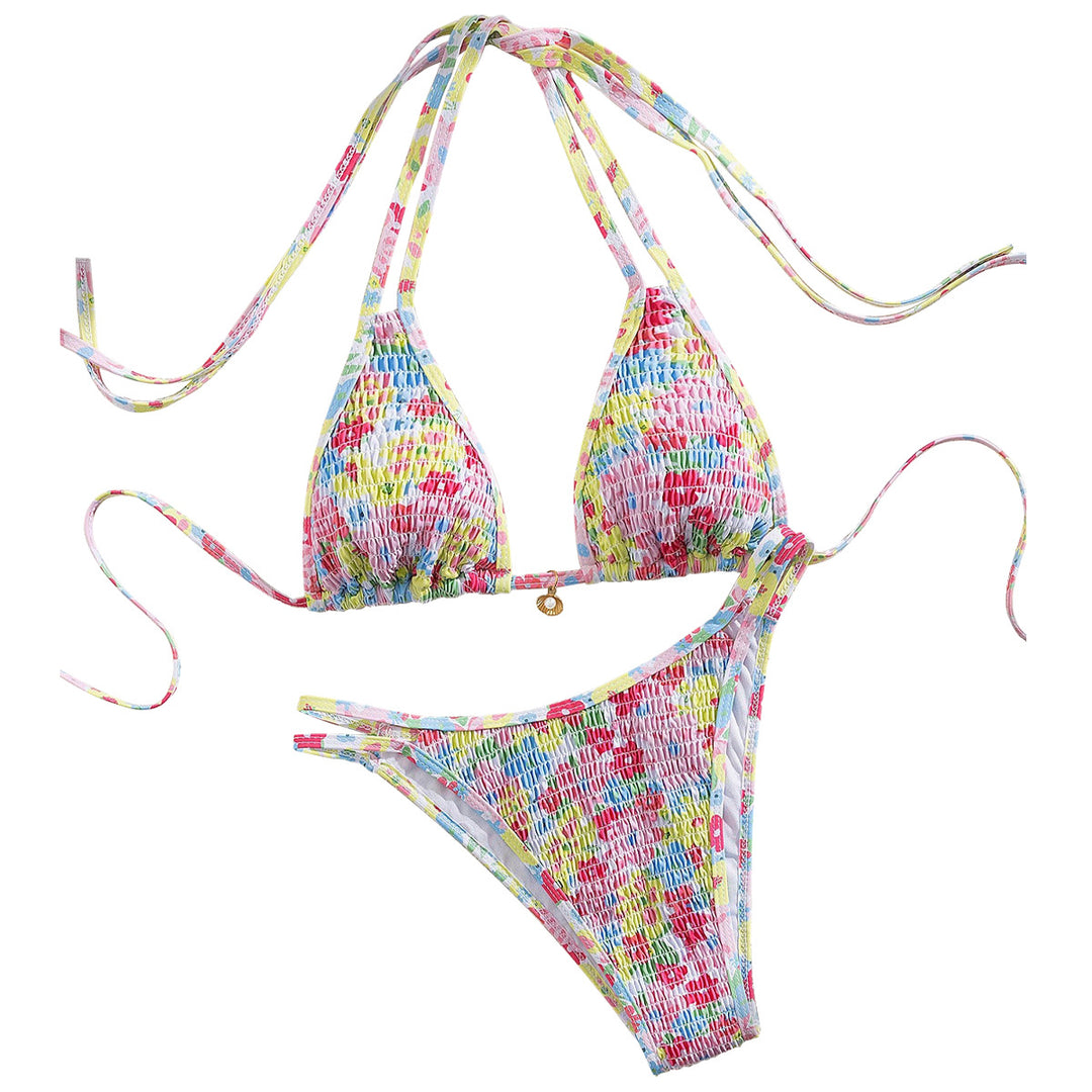 Damen Buntes Triangel Bikini Drune