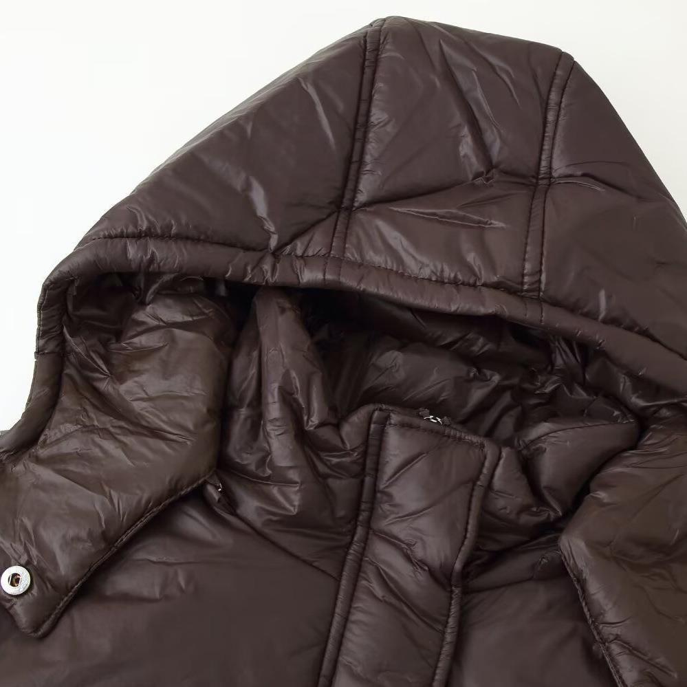 Damen gesteppte Übergangsjacke mit Kapuze und praktischen Taschen Drune