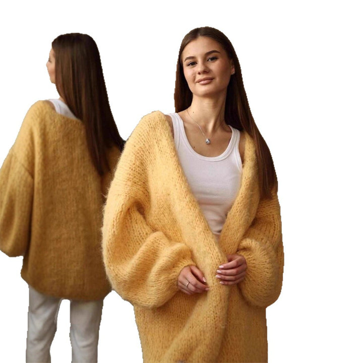 Damen Kuschelige Oversized Strickjacke mit voluminösen Ärmeln Drune