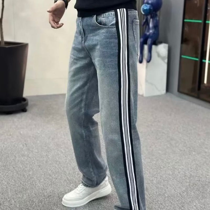 Herren Relaxed Fit Jeans mit kontrastierenden Seitenstreifen und hohem Tragekomfort Drune