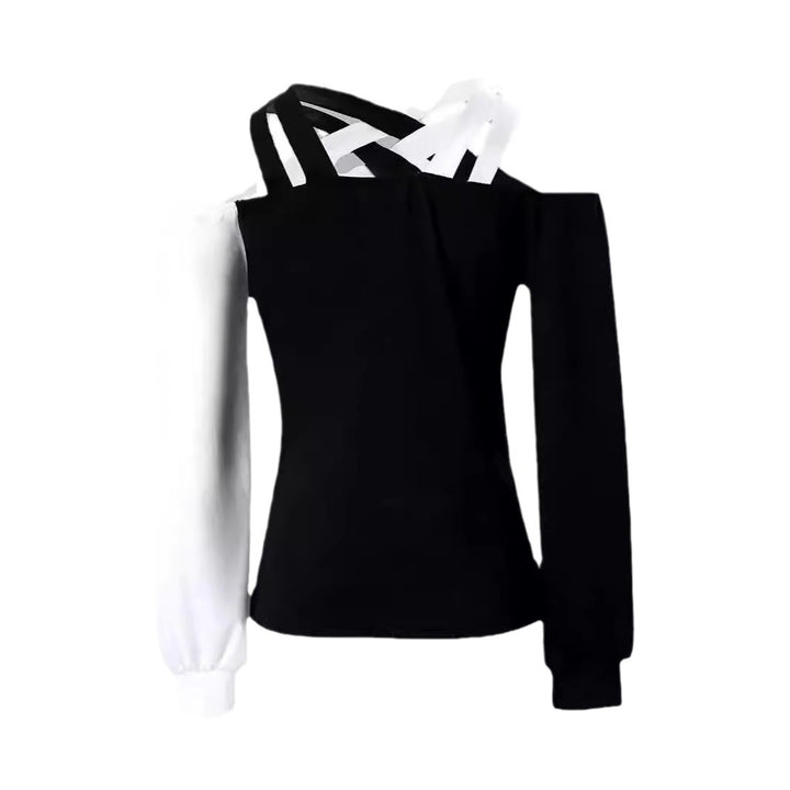 Damen Modisches Oberteil mit Cut-Out-Design und asymmetrischen Ärmeln Drune
